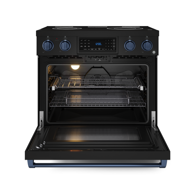 36 Inch Professional Electric Range With Tilt Panel Touch Control In Black/navy Blue Gordon Ramsay Series RSE36BBLU