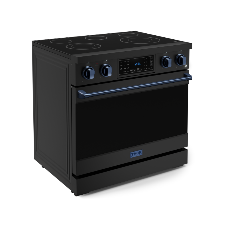 36 Inch Professional Electric Range With Tilt Panel Touch Control In Black/navy Blue Gordon Ramsay Series RSE36BBLU