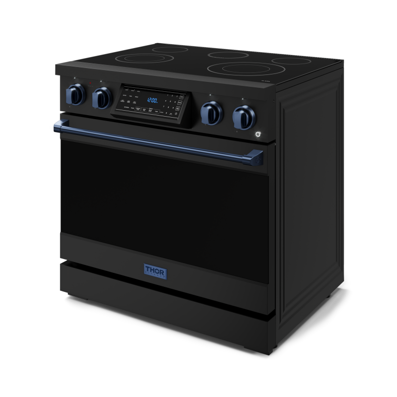 36 Inch Professional Electric Range With Tilt Panel Touch Control In Black/navy Blue Gordon Ramsay Series RSE36BBLU