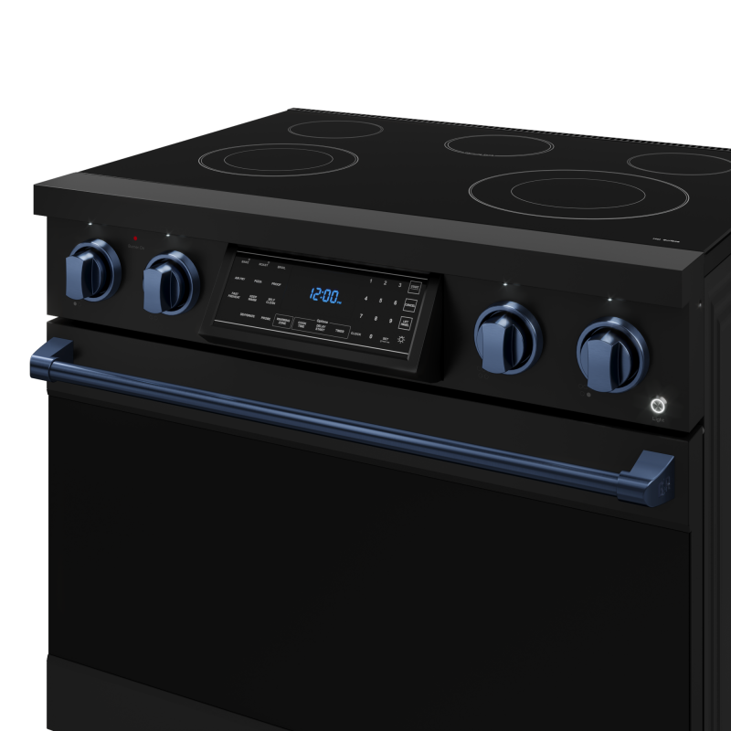 36 Inch Professional Electric Range With Tilt Panel Touch Control In Black/navy Blue Gordon Ramsay Series RSE36BBLU