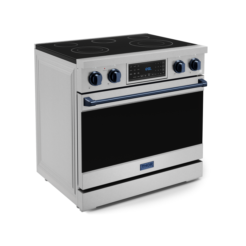 36 Inch Professional Electric Range With Tilt Panel Touch Control In Stainless Steel/navy Blue Gordon Ramsay Series RSE36BLU
