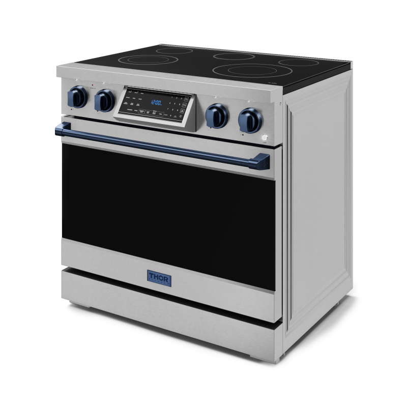 36 Inch Professional Electric Range With Tilt Panel Touch Control In Stainless Steel/navy Blue Gordon Ramsay Series RSE36BLU