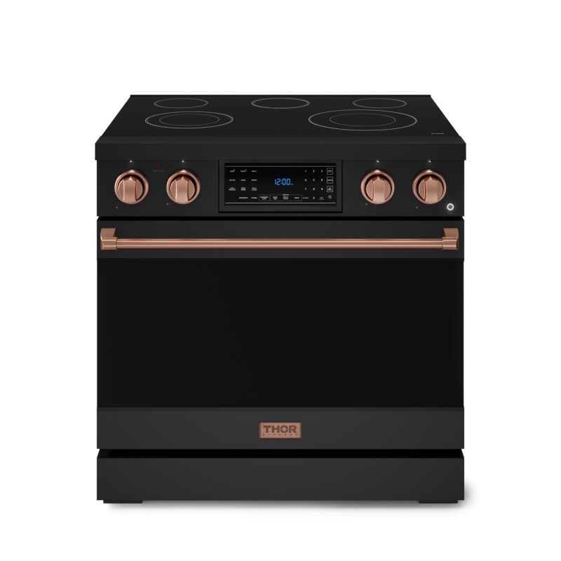 36 Inch Professional Electric Range With Tilt Panel Touch Control In Black/rose Gold Gordon Ramsay Series RSE36BRSG