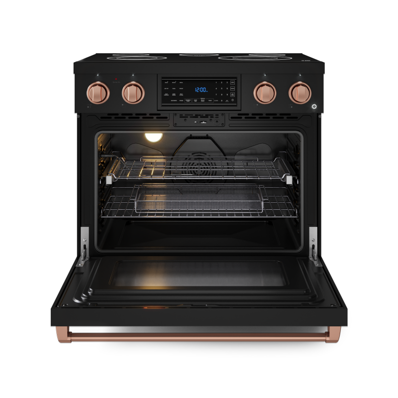 36 Inch Professional Electric Range With Tilt Panel Touch Control In Black/rose Gold Gordon Ramsay Series RSE36BRSG