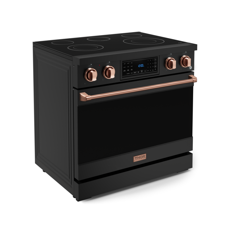 36 Inch Professional Electric Range With Tilt Panel Touch Control In Black/rose Gold Gordon Ramsay Series RSE36BRSG