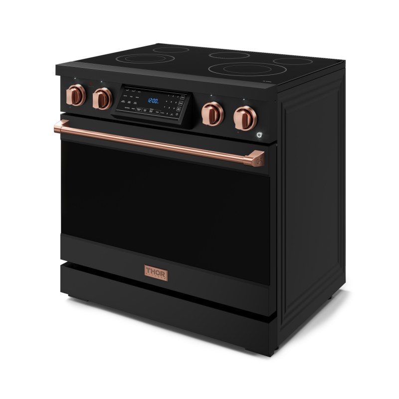 36 Inch Professional Electric Range With Tilt Panel Touch Control In Black/rose Gold Gordon Ramsay Series RSE36BRSG