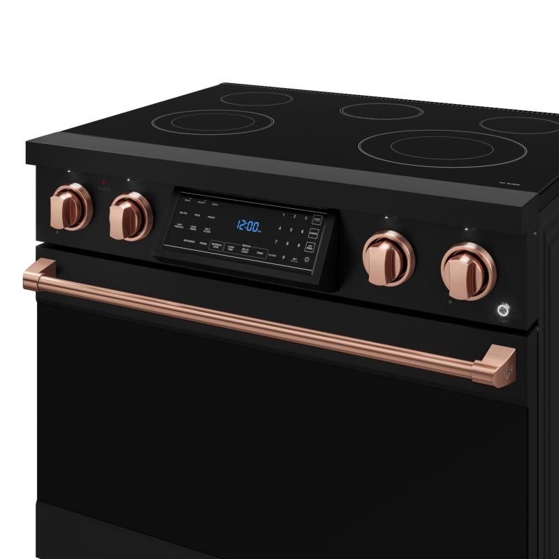 36 Inch Professional Electric Range With Tilt Panel Touch Control In Black/rose Gold Gordon Ramsay Series RSE36BRSG