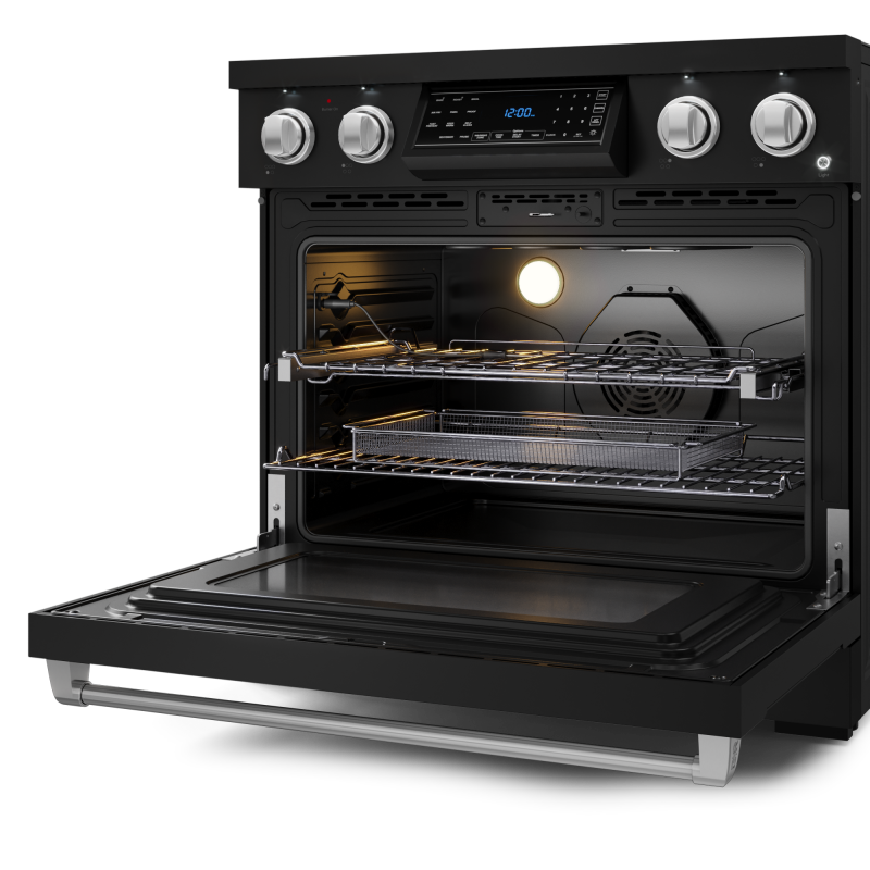 36 Inch Professional Electric Range With Tilt Panel Touch Control In Black/stainless Steel Gordon Ramsay Series RSE36BSS