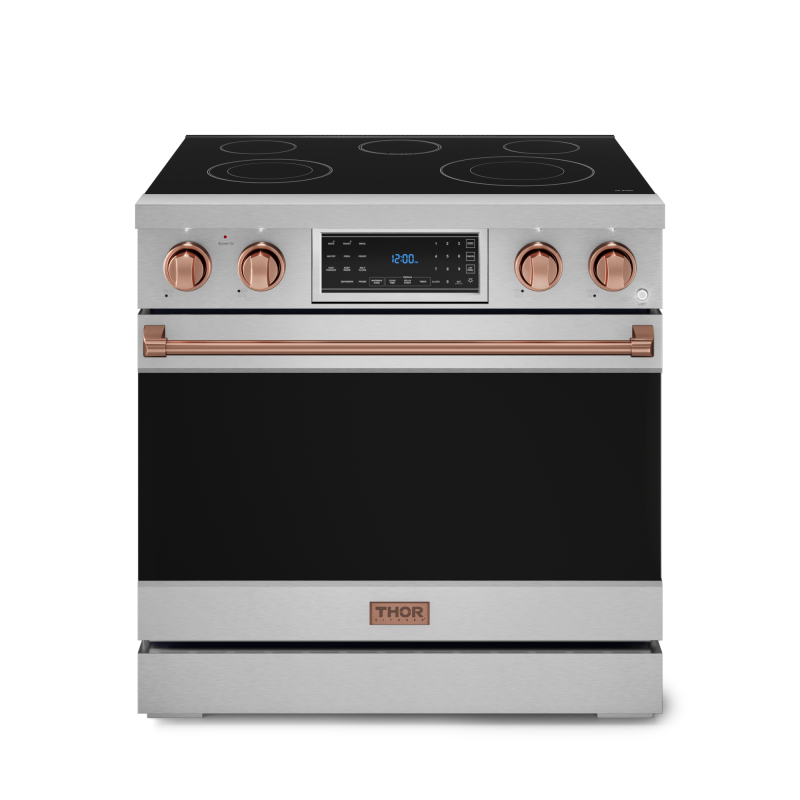 36 Inch Professional Electric Range With Tilt Panel Touch Control In Black/rose Gold Gordon Ramsay Series RSE36BRSG