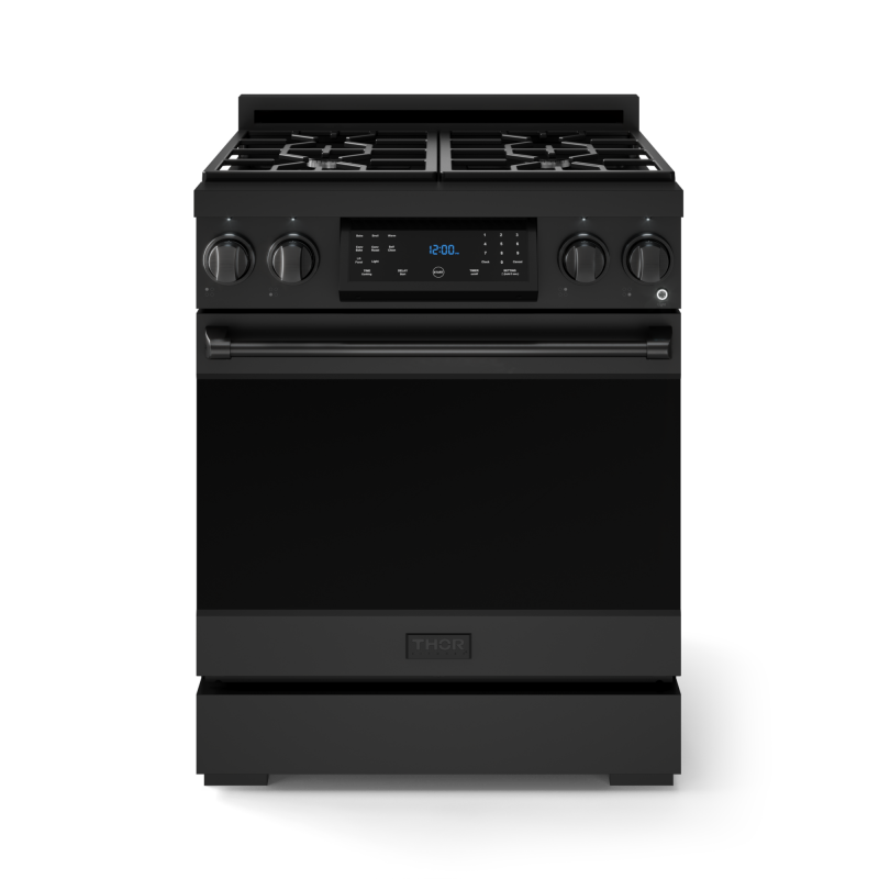 30 Inch Professional Gas Range With Tilt Panel Touch Control In Black Gordon Ramsay Series RSG30B