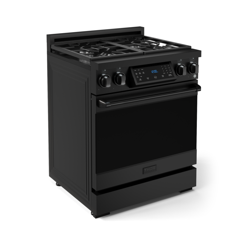 30 Inch Professional Gas Range With Tilt Panel Touch Control In Black Gordon Ramsay Series RSG30B