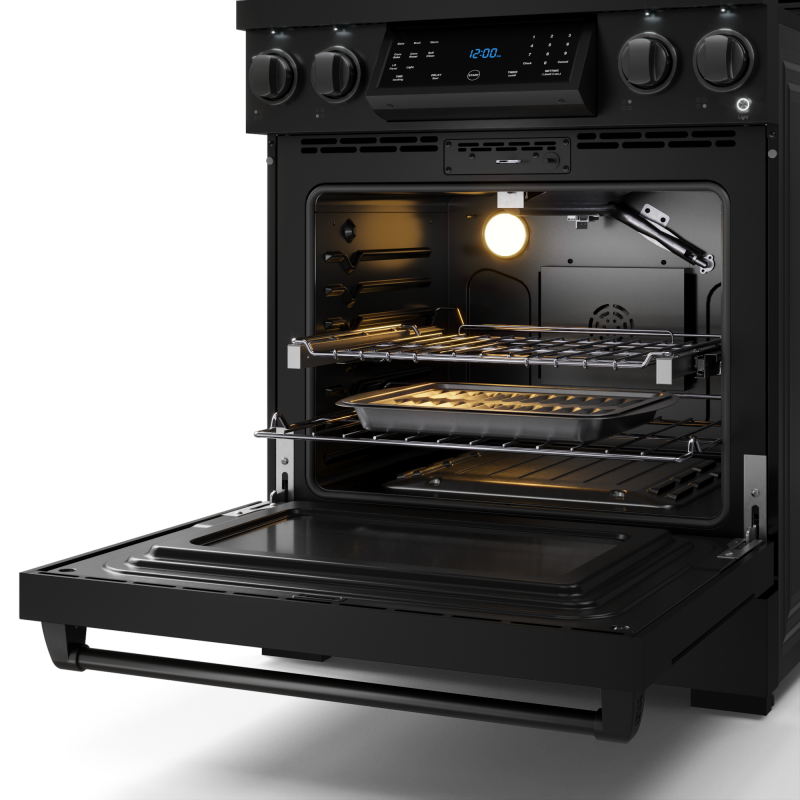 30 Inch Professional Gas Range With Tilt Panel Touch Control In Black Gordon Ramsay Series RSG30B