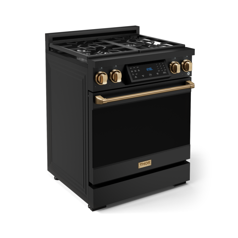 30 Inch Professional Gas Range With Tilt Panel Touch Control In Matte Black/bronze Gordon Ramsay Series RSG30BBRZ