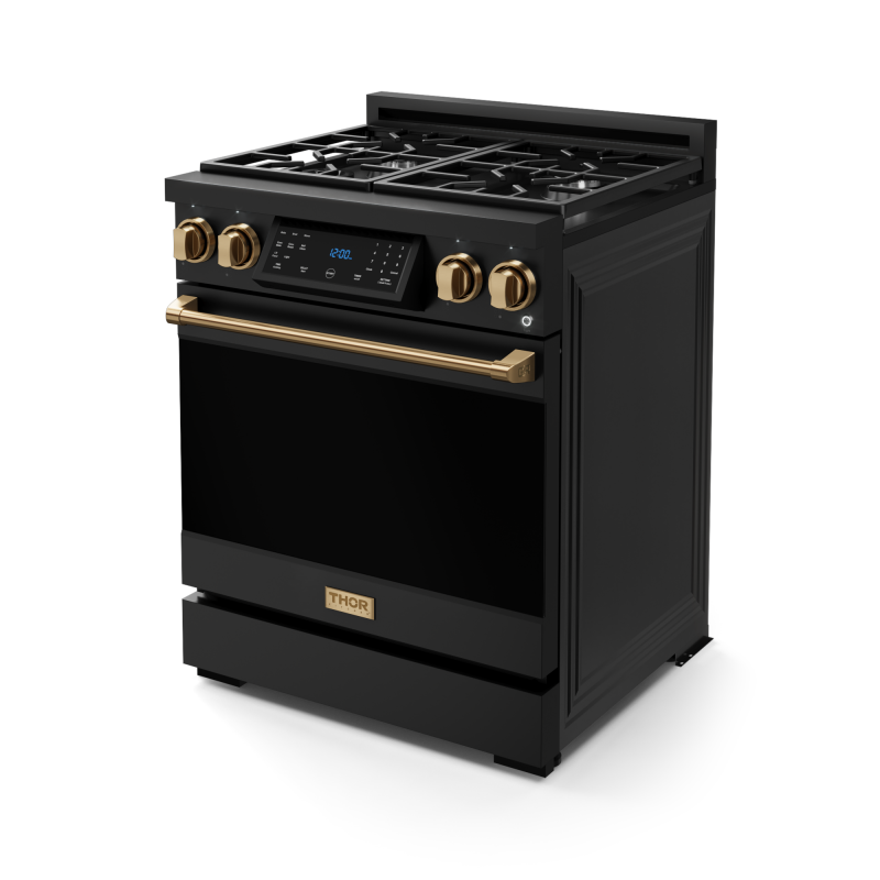 30 Inch Professional Gas Range With Tilt Panel Touch Control In Matte Black/bronze Gordon Ramsay Series RSG30BBRZ