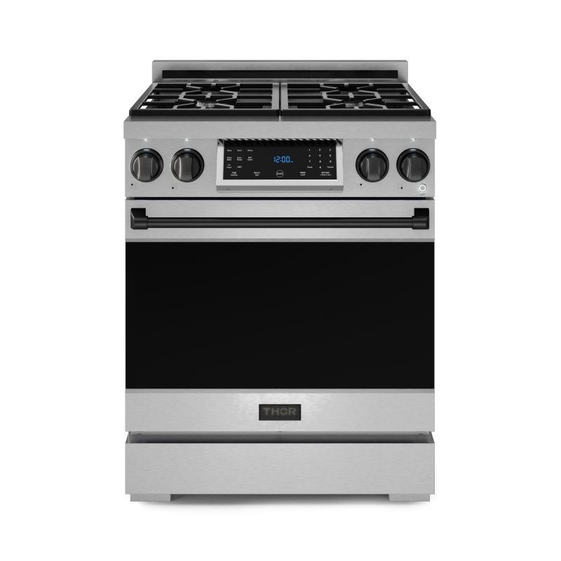 30 Inch Professional Gas Range With Tilt Panel Touch Control In Stainless Steel/black Gordon Ramsay Serie RSG30BLK