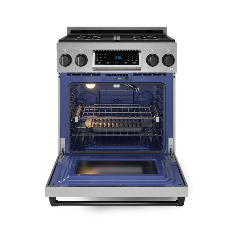 30 Inch Professional Gas Range With Tilt Panel Touch Control In Stainless Steel/black Gordon Ramsay Serie RSG30BLK