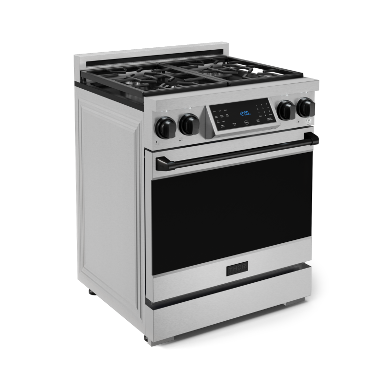 30 Inch Professional Gas Range With Tilt Panel Touch Control In Stainless Steel/black Gordon Ramsay Serie RSG30BLK