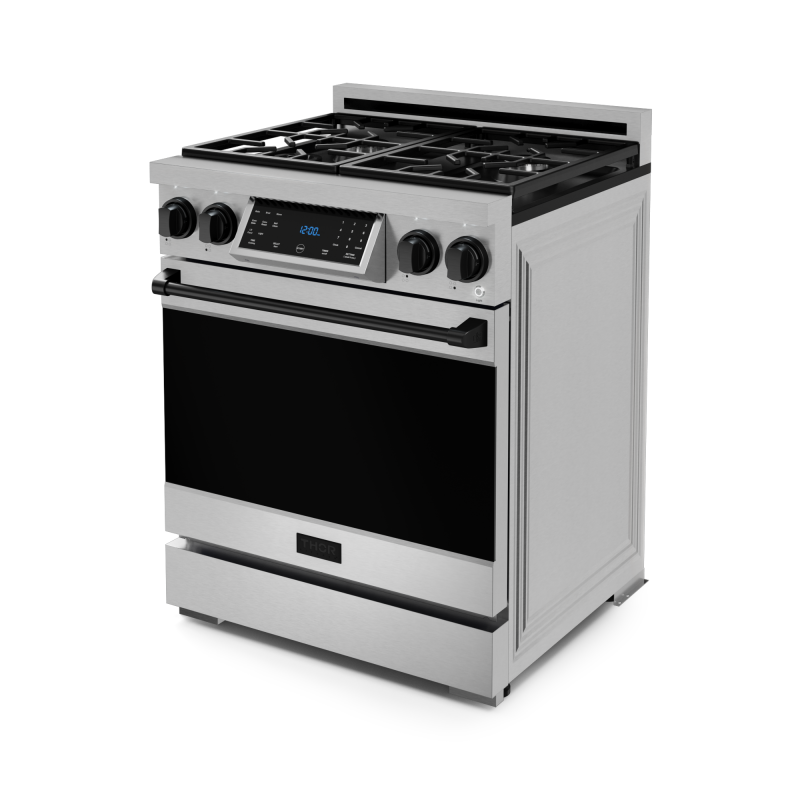 30 Inch Professional Gas Range With Tilt Panel Touch Control In Stainless Steel/black Gordon Ramsay Serie RSG30BLK