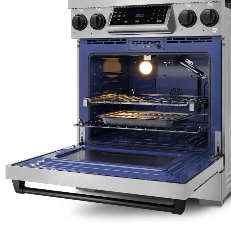 30 Inch Professional Gas Range With Tilt Panel Touch Control In Stainless Steel/black Gordon Ramsay Serie RSG30BLK
