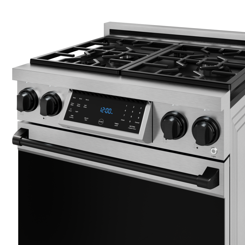 30 Inch Professional Gas Range With Tilt Panel Touch Control In Stainless Steel/black Gordon Ramsay Serie RSG30BLK