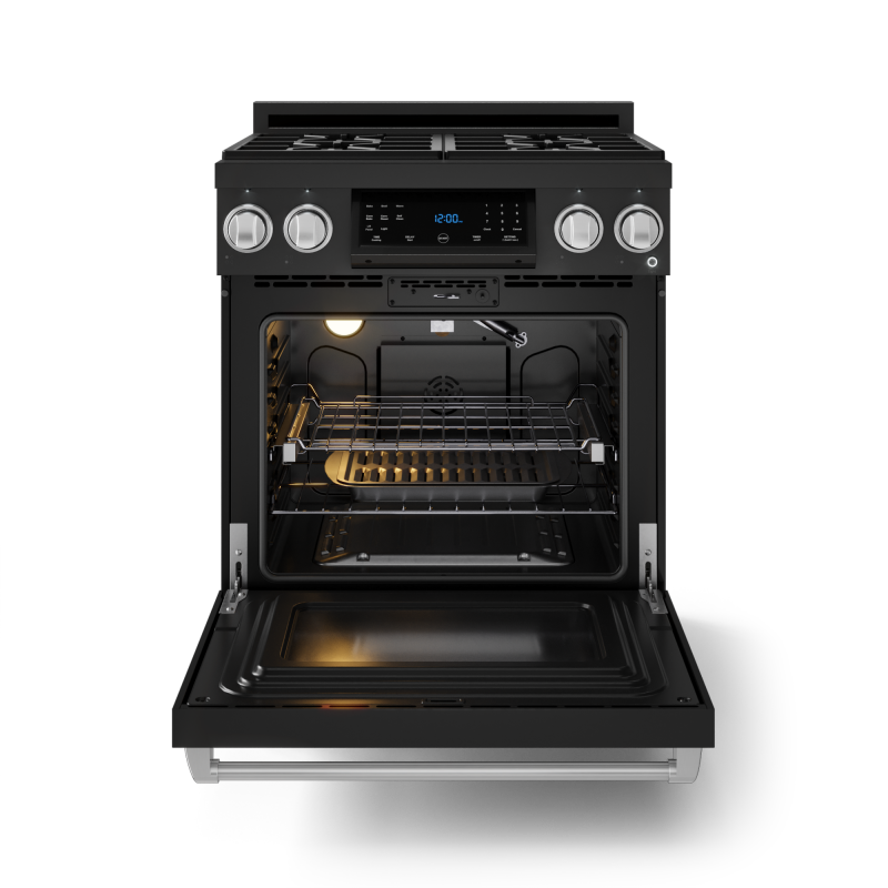 30 Inch Professional Lp Range With Tilt Panel Touch Control In Matte Black/stainless Steel Gordon Ramsay Series RSG30BLPSS