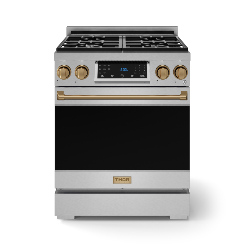 30 Inch Professional Gas Range With Tilt Panel Touch Control In Stainless Steel/bronze Gordon Ramsay Series RSG30BRZ