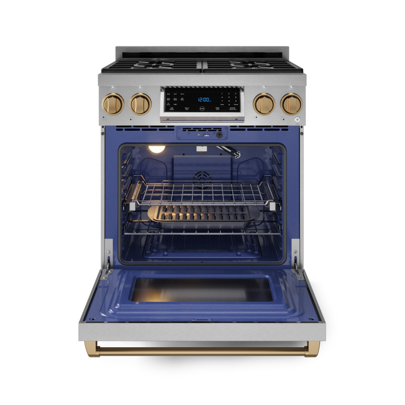 30 Inch Professional Gas Range With Tilt Panel Touch Control In Stainless Steel/bronze Gordon Ramsay Series RSG30BRZ
