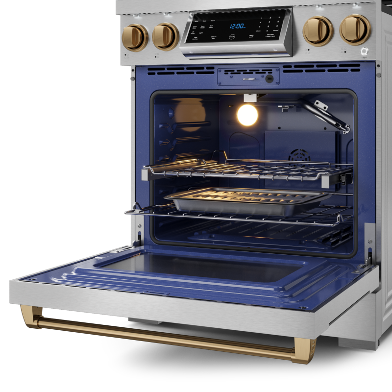 30 Inch Professional Gas Range With Tilt Panel Touch Control In Stainless Steel/bronze Gordon Ramsay Series RSG30BRZ