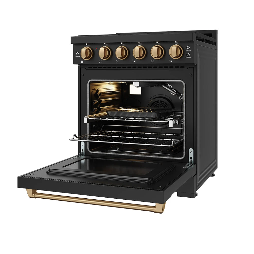 30 Inch Professional Gas With Precision Knob Control In Black/bronze RSG30PBBRZ