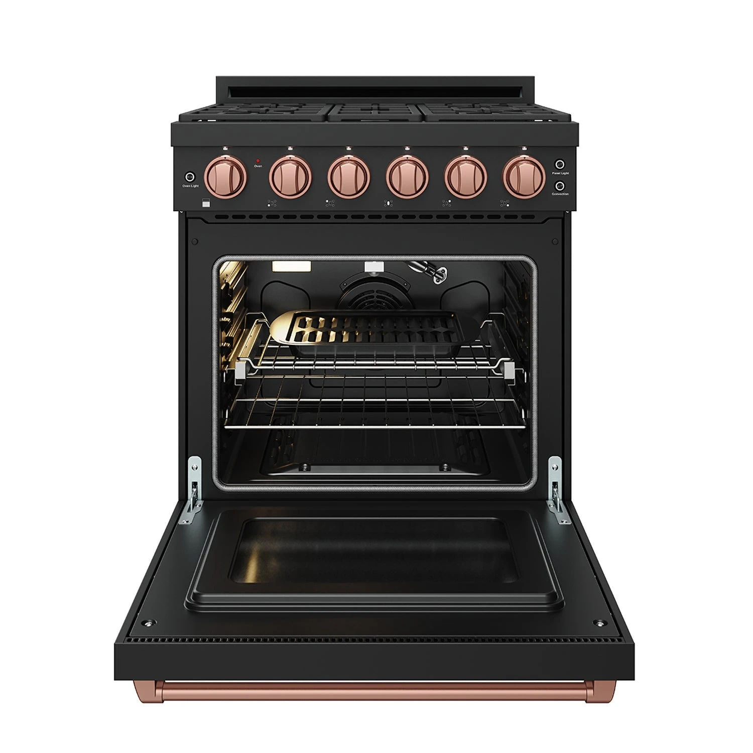 30 Inch Professional Liquid Propane With Precision Knob Control In Black/rose Gold RSG30PBLPRSG