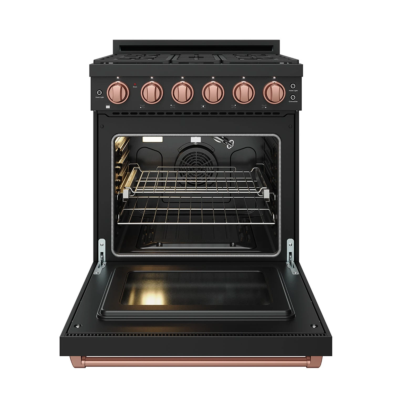 30 Inch Professional Liquid Propane With Precision Knob Control In Black/rose Gold RSG30PBLPRSG