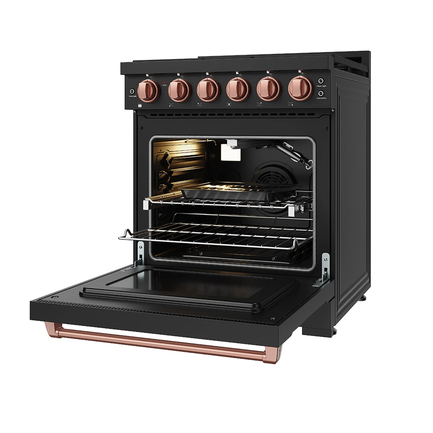 30 Inch Professional Liquid Propane With Precision Knob Control In Black/rose Gold RSG30PBLPRSG