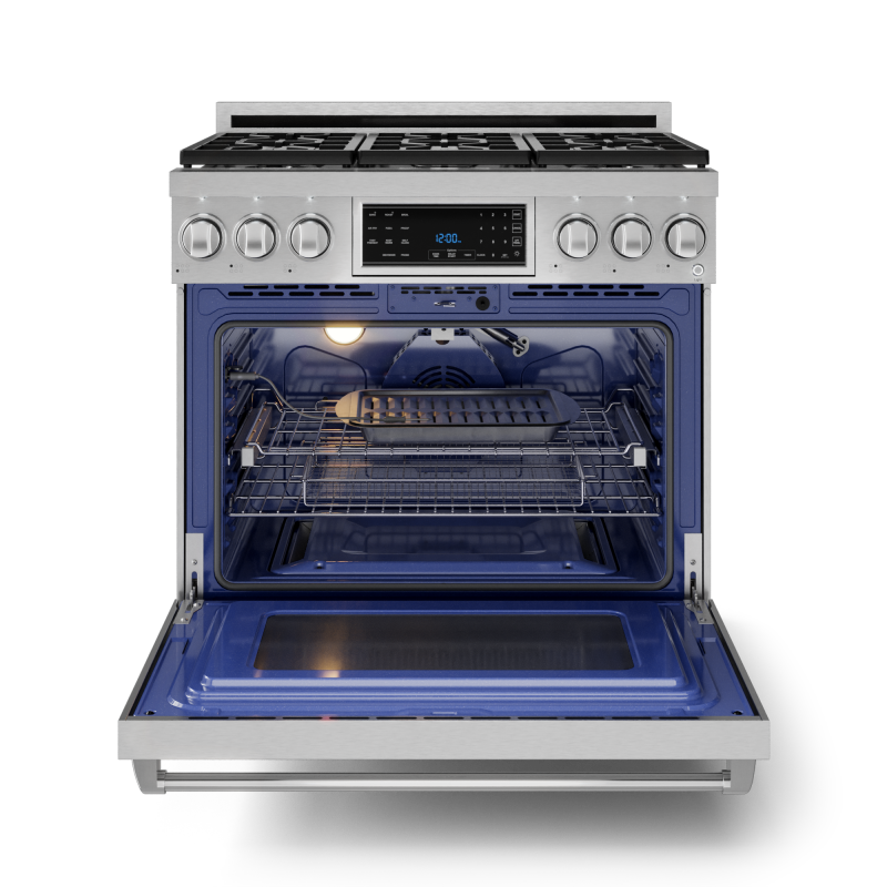36 Inch Professional Gas Range With Tilt Panel Touch Control In Stainless Steel Gordon Ramsay Series RSG36