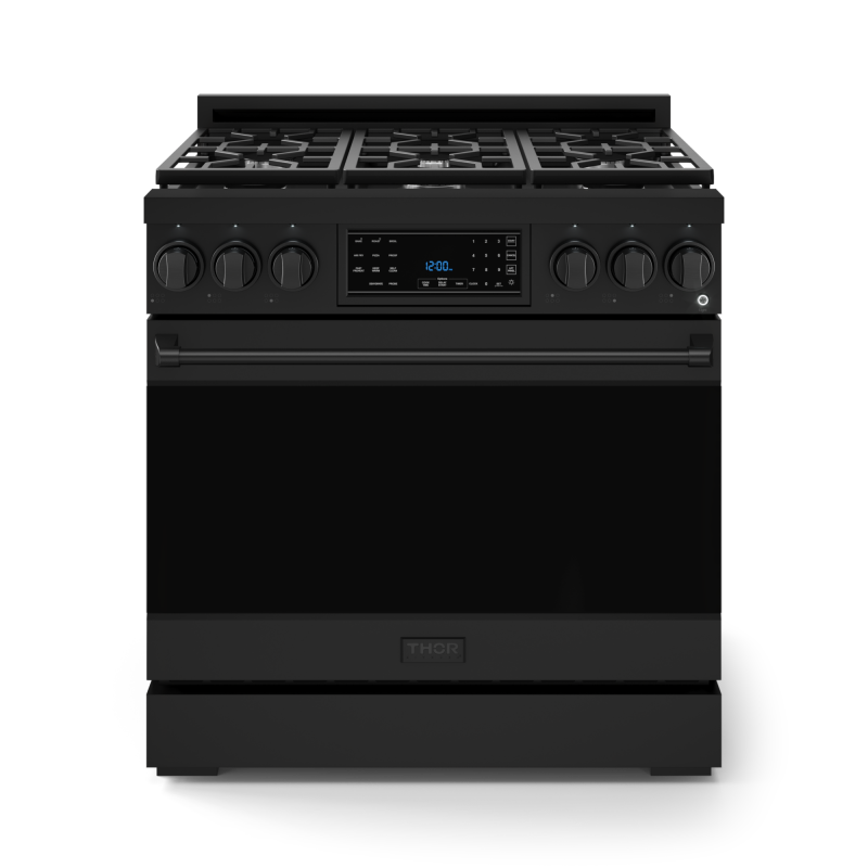 36 Inch Professional Gas Range With Tilt Panel Touch Control In Black Gordon Ramsay Series RSG36B