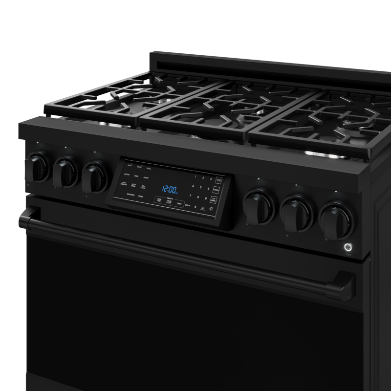 36 Inch Professional Gas Range With Tilt Panel Touch Control In Black Gordon Ramsay Series RSG36B