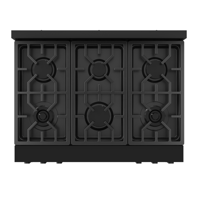 36 Inch Professional Gas Range With Tilt Panel Touch Control In Black Gordon Ramsay Series RSG36B