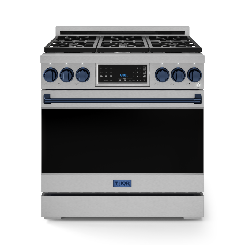 36 Inch Professional Gas Range With Tilt Panel Touch Control In Stainless Steel/blue Gordon Ramsay Series RSG36BLU
