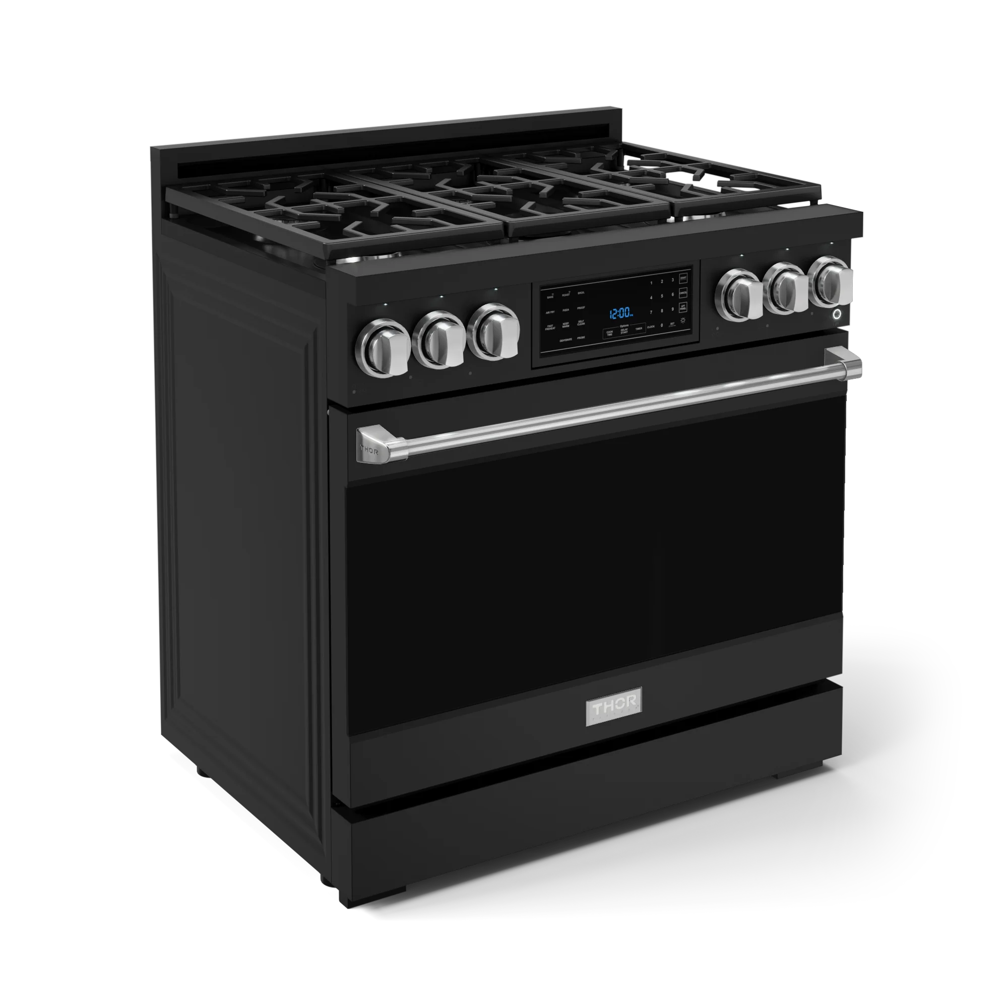 36 Inch Professional Gas Range With Tilt Panel Touch Control In Stainless Black/stainless Steel Gordon Ramsay Series RSG36BSS