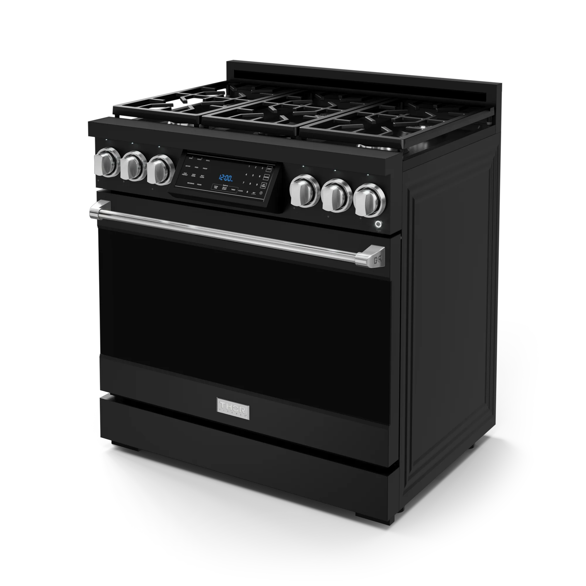 36 Inch Professional Gas Range With Tilt Panel Touch Control In Stainless Black/stainless Steel Gordon Ramsay Series RSG36BSS