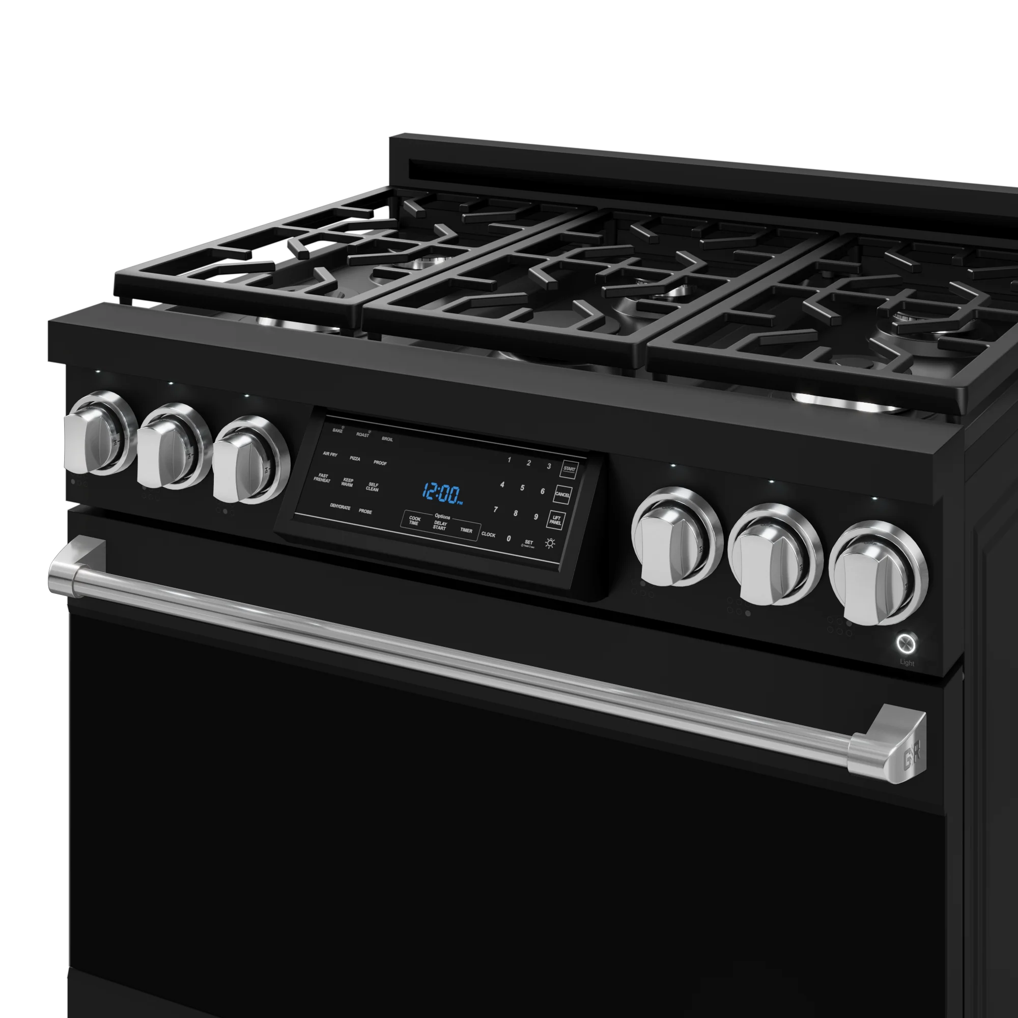 36 Inch Professional Gas Range With Tilt Panel Touch Control In Stainless Black/stainless Steel Gordon Ramsay Series RSG36BSS