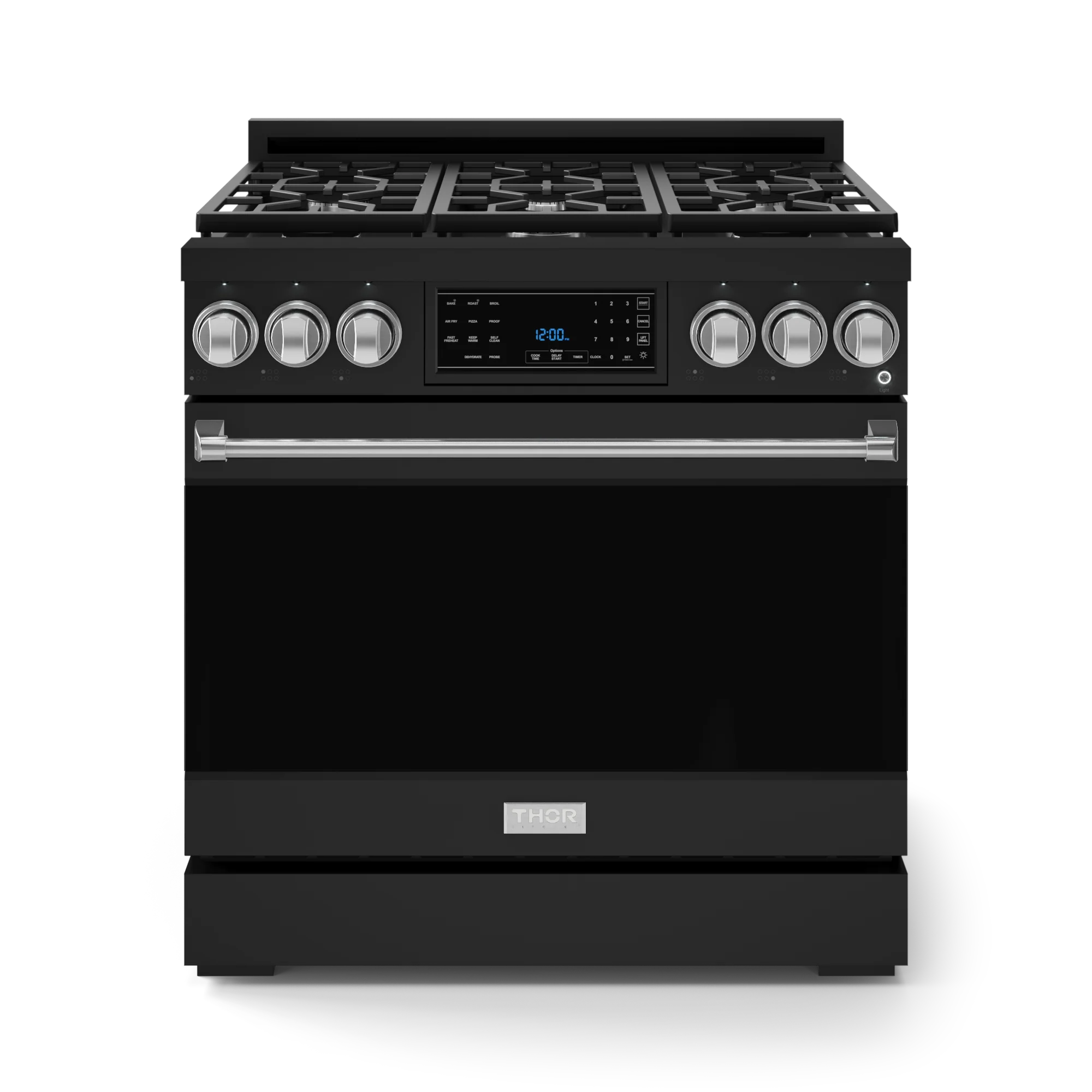 36 Inch Professional Gas Range With Tilt Panel Touch Control In Stainless Black/stainless Steel Gordon Ramsay Series RSG36BSS