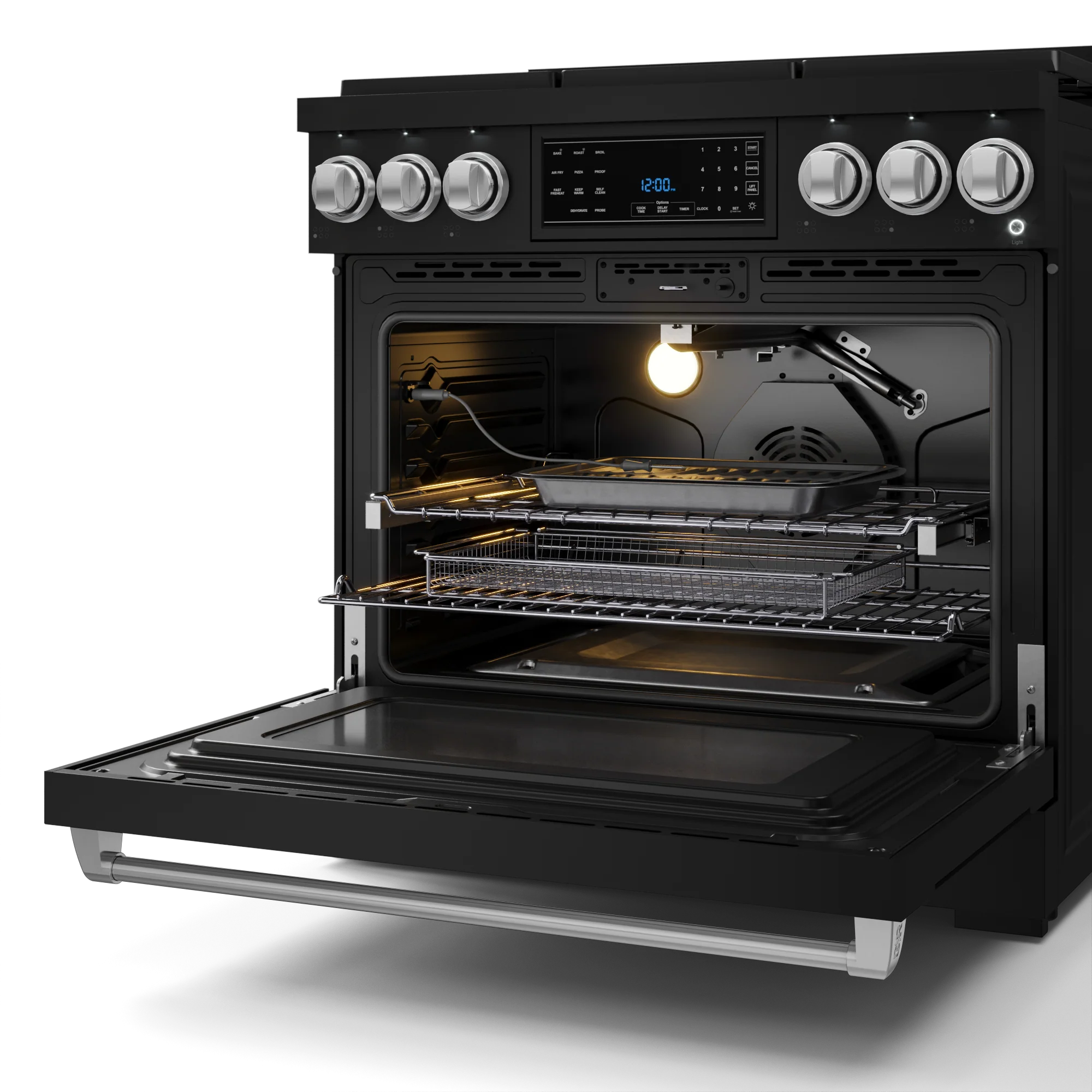 36 Inch Professional Gas Range With Tilt Panel Touch Control In Stainless Black/stainless Steel Gordon Ramsay Series RSG36BSS