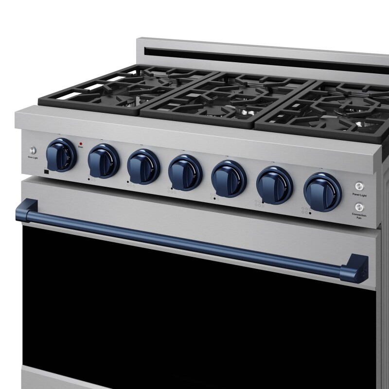 36 Inch Professional Liquid Propane Range With Precision Knob In Stainless Steel And Blue Gordon Ramsay Series RSG36PLPBLU
