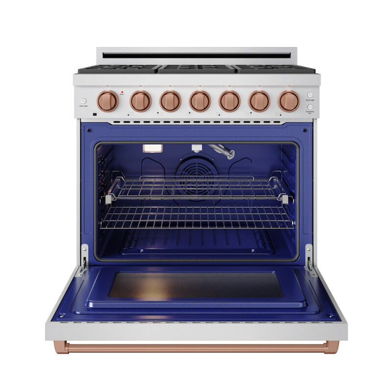 36 Inch Professional Gas Range With Precision Knob In Stainless Steel And Rose Gold Gordon Ramsay Series RSG36PRSG