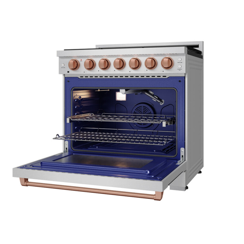 36 Inch Professional Gas Range With Precision Knob In Stainless Steel And Rose Gold Gordon Ramsay Series RSG36PRSG