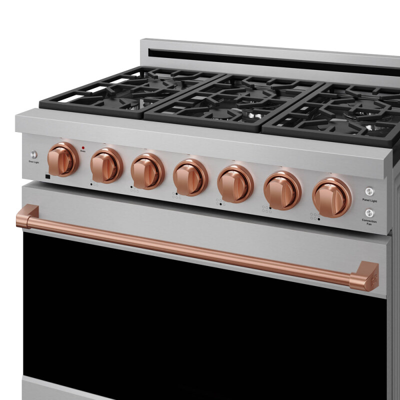 36 Inch Professional Gas Range With Precision Knob In Stainless Steel And Rose Gold Gordon Ramsay Series RSG36PRSG