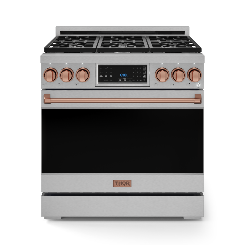 36 Inch Professional Gas Range With Tilt Panel Touch Control In Stainless Steel/rose Gold Gordon Ramsay Series RSG36RSG