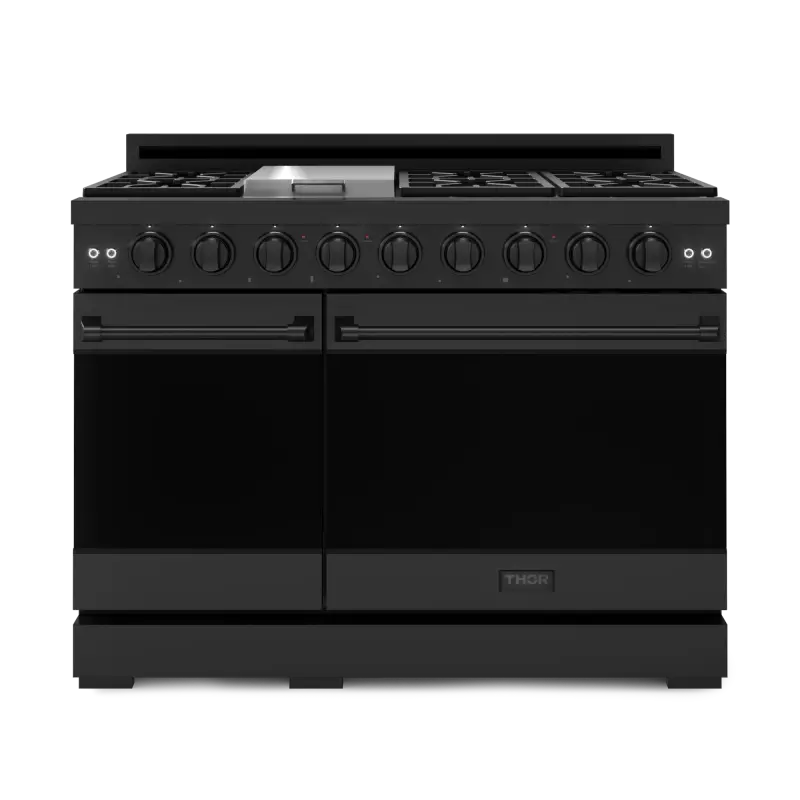 48 Inch Professional Gas Range With Pro-style Knobs In Black Gordon Ramsay Series RSG48EB