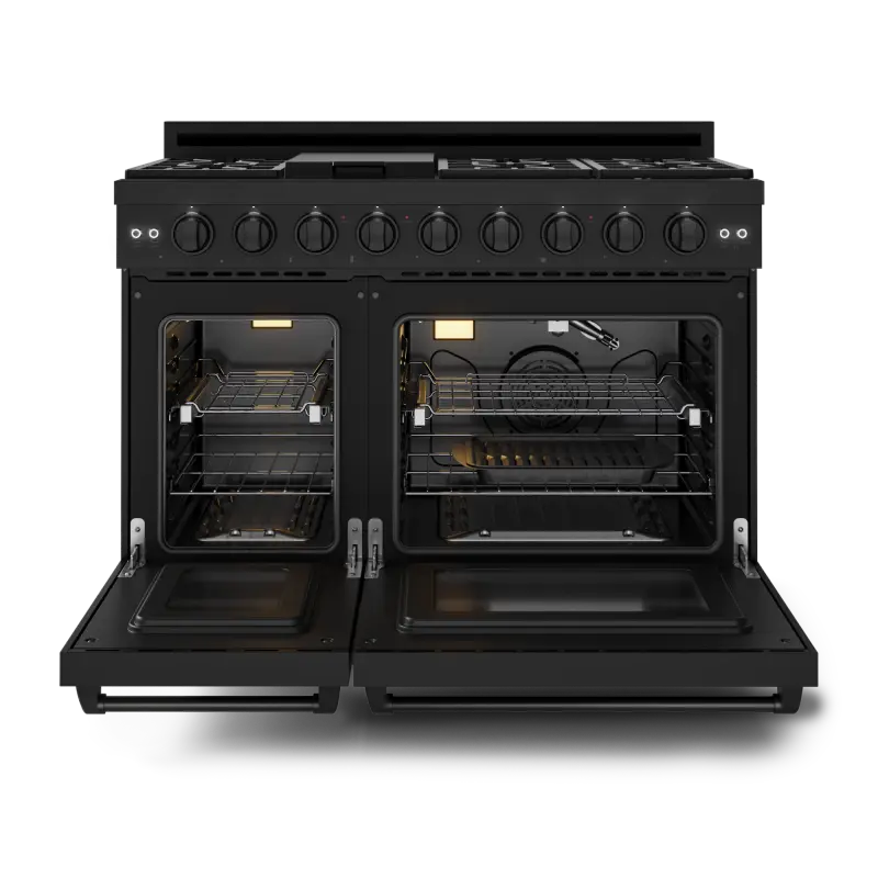 48 Inch Professional Gas Range With Pro-style Knobs In Black Gordon Ramsay Series RSG48EB