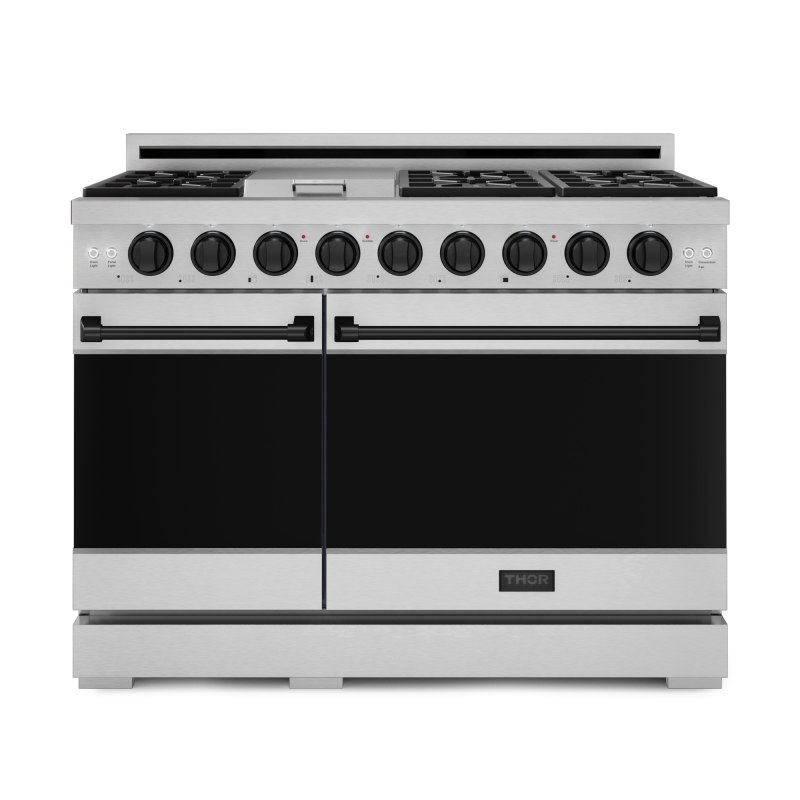 48 Inch Professional Gas Range With Pro-style Knobs In Black Gordon Ramsay Series RSG48EB